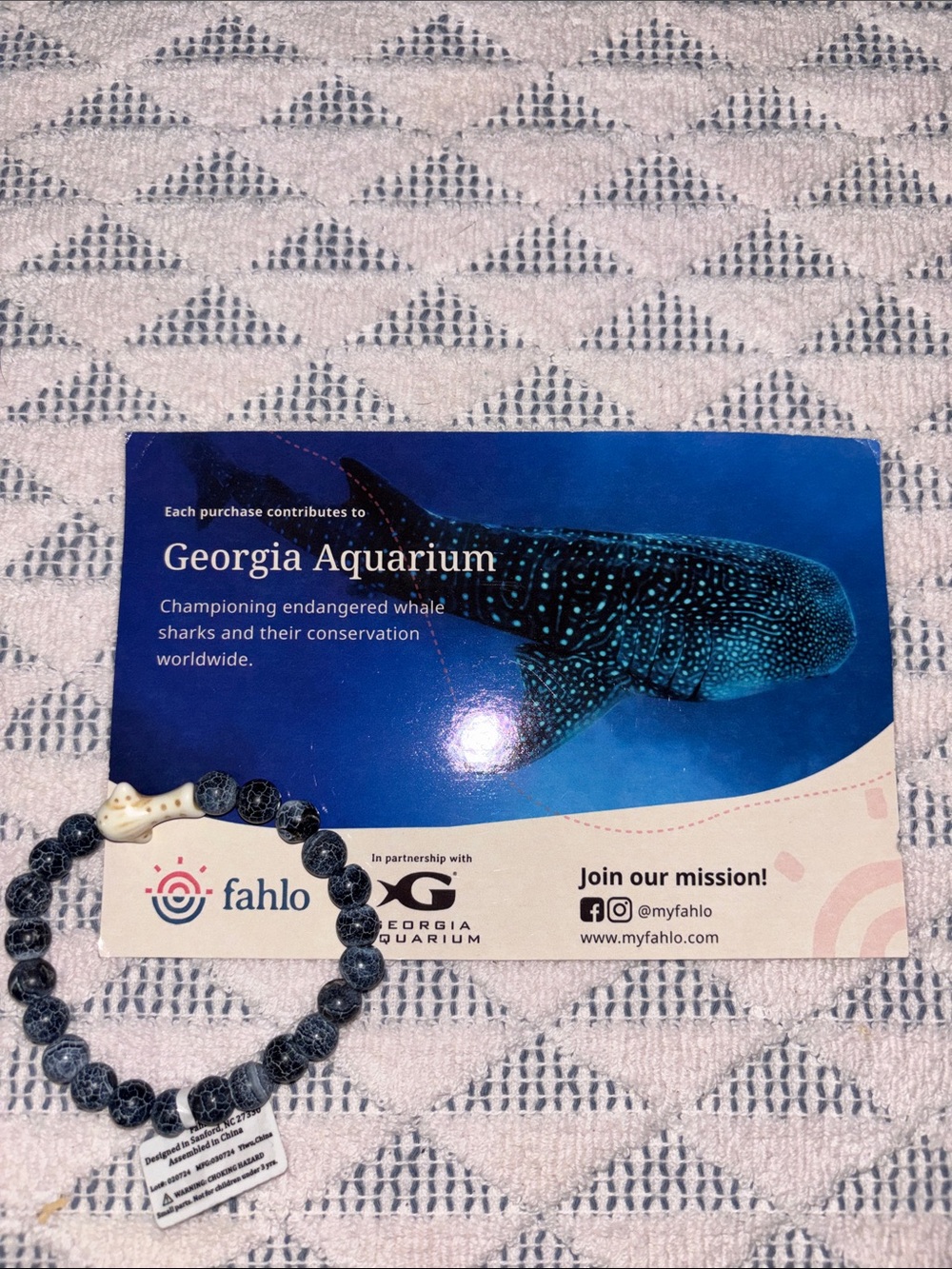 Fahlo Whale Shark Tracking Bracelet-Deep Blue